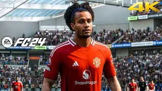 FC 24 - Brighton vs. Manchester United Ft. Zirkzee, De ligt, | Premier League 24/25 Full Match | 4K