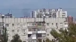 Обстрел градом Донецка. АТО ДНР ЛНР