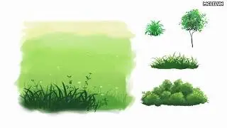 Photoshop Grass Bush Leaves and Foliage Painting