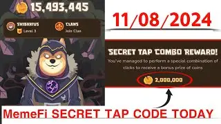 Memefi Secret Reward Combo Today /11/08/2024| Memefi 2,000,000 Coins Code