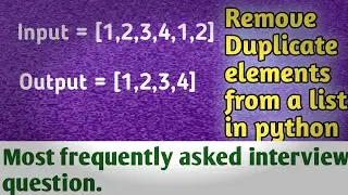 Remove Duplicate elements from list in python using set, for loop