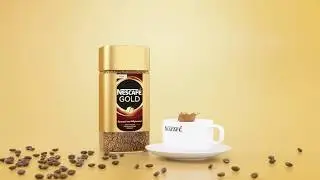 3D product render animation  coffee  Nescafe Gold