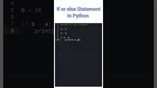 If or else Statement in Python #shorts #python #coding