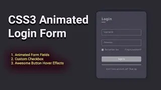 CSS3 Animated Login Form with Custom Checkbox and Button Hover Effect | CSS3 Tips & Tricks