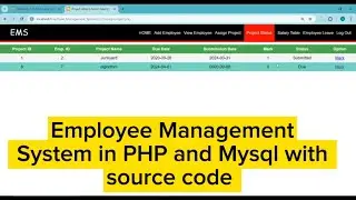 Complete Employee Management System in PHP and Mysql with Source code