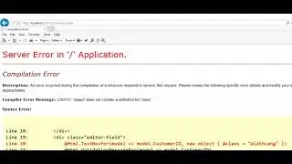 Fix   MVC Error -  object does not contain a definition for class