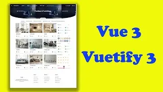 Vuejs 3 - Vuetify 3  UI Design, Furniture & Furnishings - Dashboard - web site Javascript | HTML CSS