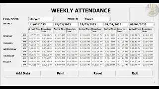 How to Create an Attendance Record Management System using VBA in Excel - Full Tutorial