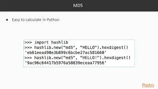 Cryptography with Python : MD5 and SHA Hashes | packtpub.com