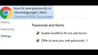how to save passwords in chrome