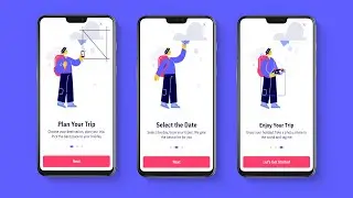 Travel Holiday App Onboarding Walkthrough Screen UI Design Adobe XD to Android Studio Tutorial