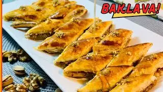 Crispy Baklava with Puff pastry | Easy Shortcut recipe of homemade dessert | No phyllo dough needed