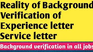 Background Verification Of Your Experience letter/Service Letter & Salary slip, Offer letter | Hindi