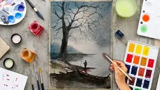 watercolor kaise kare //Simple Watercolor Tutorial for Beginners , #watercolor  #rapid