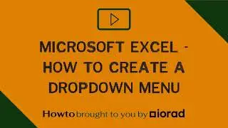 Microsoft Excel - How to create a dropdown menu