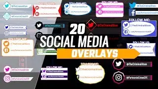 Youtube Overlay Pack! (Social Buttons, Social Media Displays, overlays, titles)