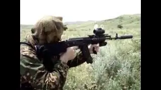 Стрельба из АК 74 и АПБ с глушителем