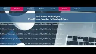How To Create Fixed Menu Using Html Css | Fixed Menu With Transparent Background In Html Css