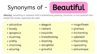 Synonyms Of Beautiful, Beautiful Synonyms Words List, Meaning & Example Words 