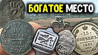 Богатое место! Старые монеты, Тверское пуло, редкие находки металлоискателем! Поиск кладов Коп 2024!