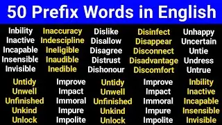 50 Prefix Words | Prefix Words in English | Suffix and Prefix