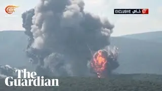 Moment of strike in Lebanon as Israel and Hezbollah exchange heavy fire