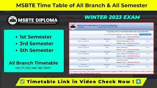 MSBTE Winter 2023 Timetable | MSBTE Diploma All Branch | MSBTE New Update 2023 | MSBTE Timetable