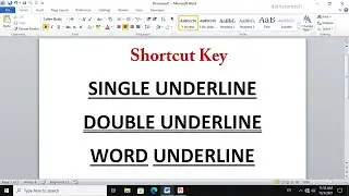 Underline, Double Underline Shortcut Key In MS Word