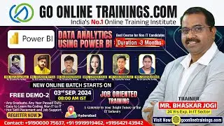 Power BI Demos Part2 - Sep 3rd 2024 | Bhaskar Jogi | Go Online Trainings | 90000 75637