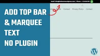 Add a Top Bar with Marquee Text | No Plugin #WordPress