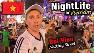 NightLife in Old Saigon. Bui Vien Walking Street in Ho Chi Minh City, Vietnam