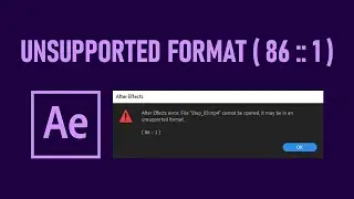 Unsupported & damaged file | could not read from the source (86::1) | Adobe After Effect