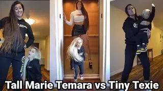 Tall Marie Temara vs Tiny Texie | tall girl vs short girl | tall girl lift carry