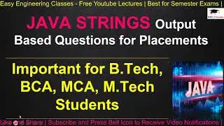 Java STRINGS Output Based Questions for Placement Preparation | JAVA Output Based Problem