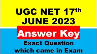 UGC NET 17th June 2023 Computer Science Answer Key - Part 1 | UGC NET June 2023 CS Answer Key