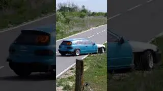 HONDA Civic mistake and spin at #rally