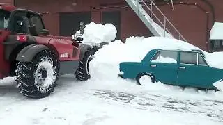 ТАКОГО СНЕГОПАДА  ДАВНО НЕ ПОМНЯТ ЗДЕШНИЕ МЕСТА \MANITOU чистит снег\