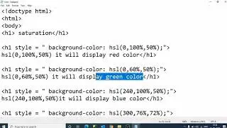 HTML HSL AND HSLA COLORS