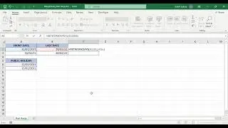 learn excel online - calculate working days between two days