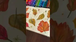 sketchbook autumn leaves 🍂🧡🍁 with neocolor II pastels and prismacolor pencils