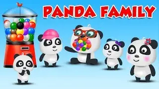 Panda Family Playing with Gumball Machine - Finger Family Songs