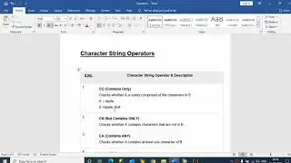 Character String operators and it's type in sap abap