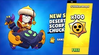 DESERT SCORPION CHUCK!!!!🔥FREE 100x!!!! LEGENDARY STARR DROPS😲  BRAWL STARS UPDATE!!