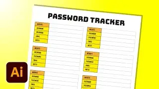 Make An Easy Password Tracker PDF Printable In Illustrator