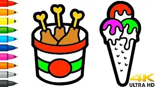 Рисуем курочку и мороженое красиво и легко Малышата Рисуют 