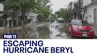 Travelers escaping Hurricane Beryl arrive at LAX