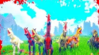 The Isle - GIANT CARNO VS ALLOSAURUS WAR - CHAOS, BLOOD, DEATH AT SPAWN LAKE | Early Access Gameplay