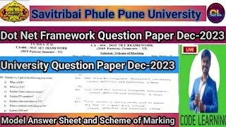 Dot Net Framework University Question Paper Dec-2023 |Dot Net Que Paper |Dot Net Framework |Dot Net