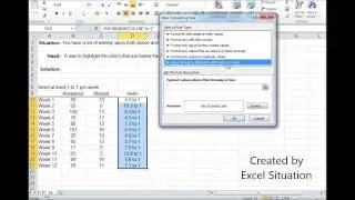 Excel conditional formatting based on a formula