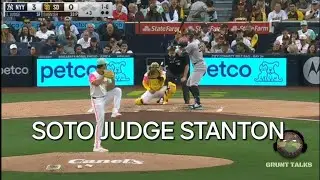 Juan Soto, Aaron Judge & Giancarlo Stanton all hit home runs in the same inning!!! vs. Padres